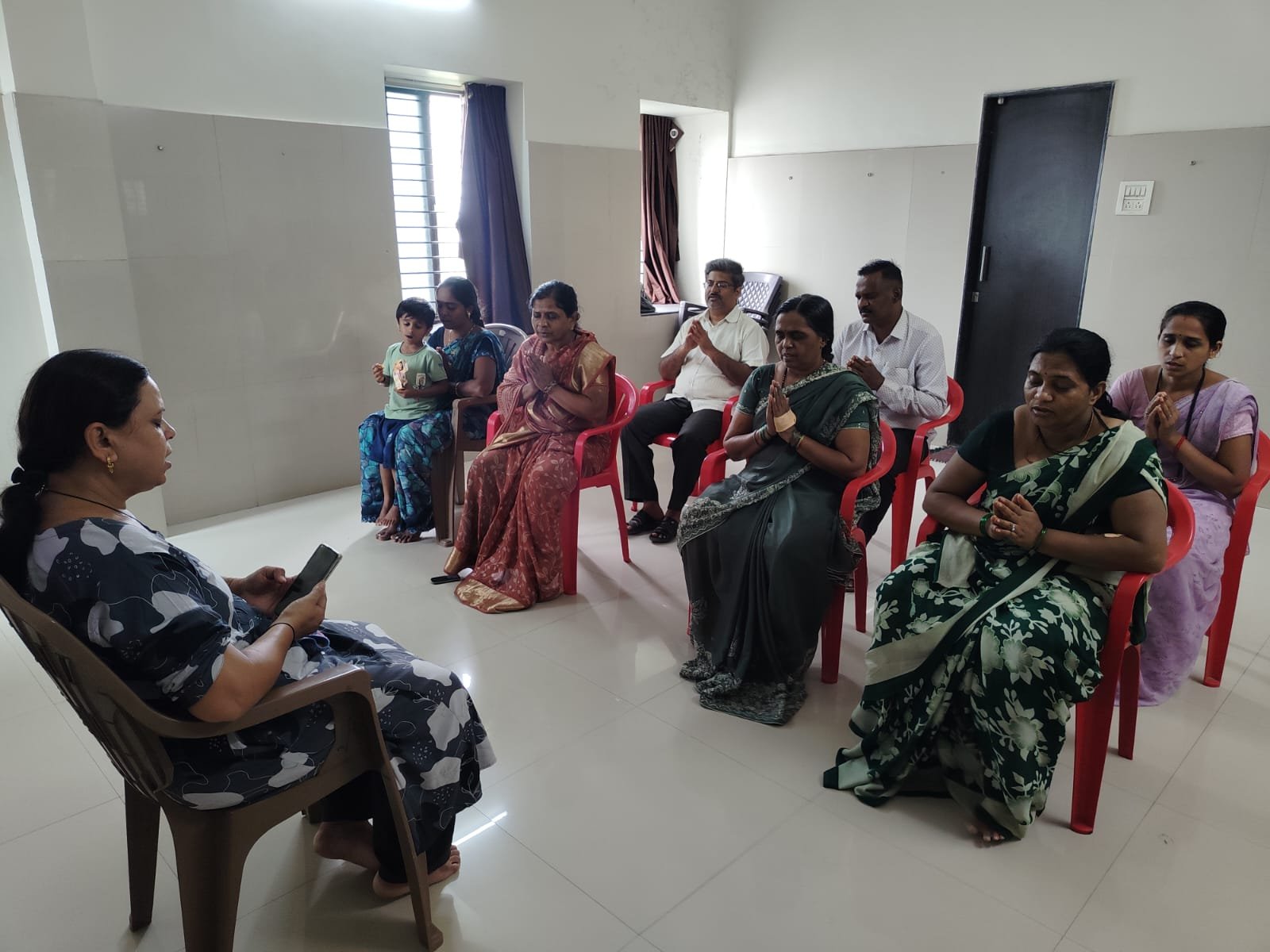 Participants during PRAYAGAM's mental health and skill development session